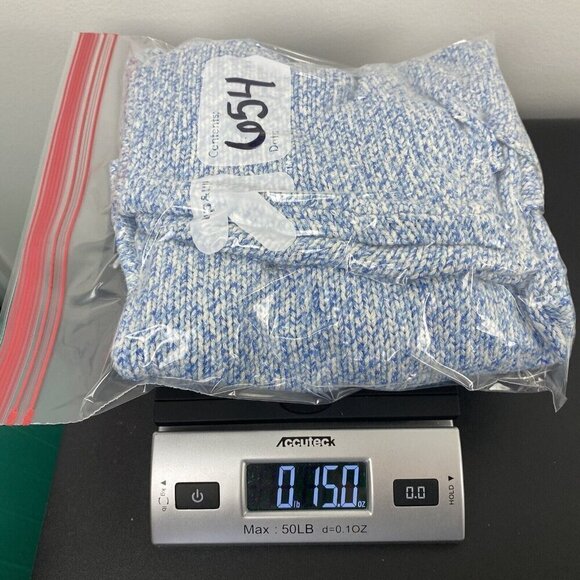 Loft Women's Knit Cross Back Sweater Size S Blue White Long Sleeve Round Neck - Picture 8 of 8